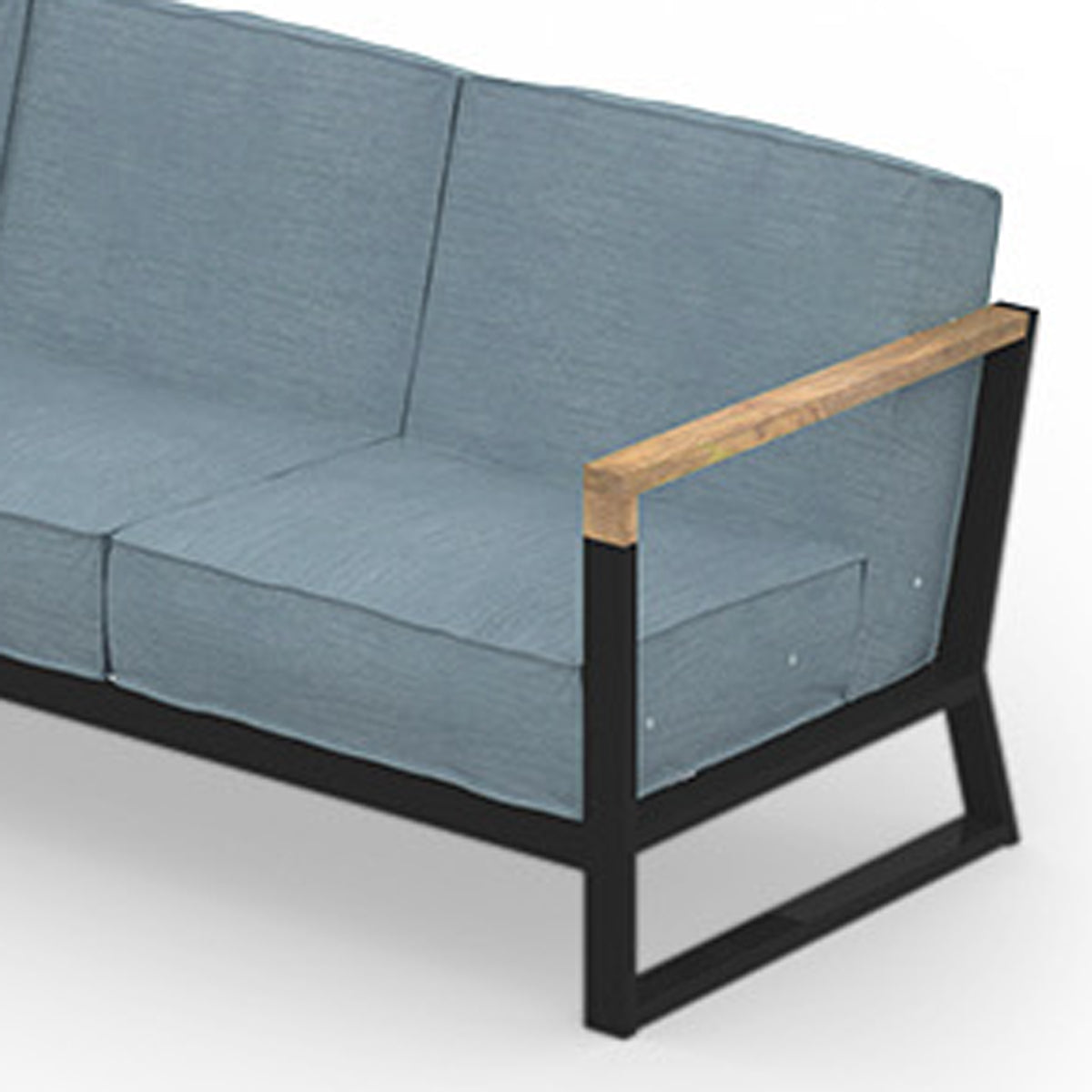 Bondi Beau Configuration 11 by Mamagreen, showing closeup view of bondi beau configuration 11 in gloss category b/acqua agora waterproof cushion.