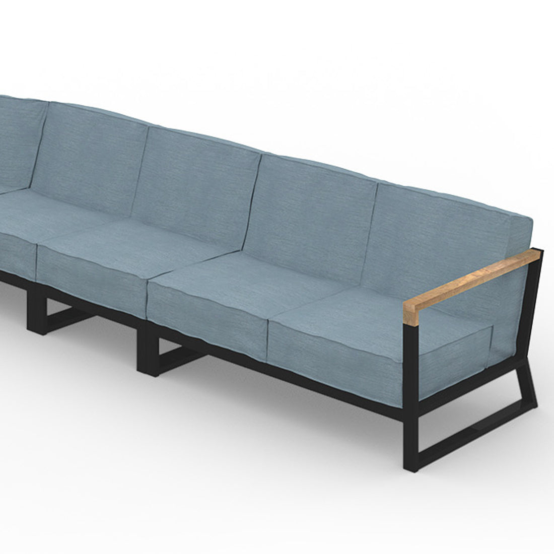 Bondi Beau Configuration 3 by Mamagreen, showing closeup view of bondi beau configuration 3 in gloss category b/acqua agora waterproof cushion.
