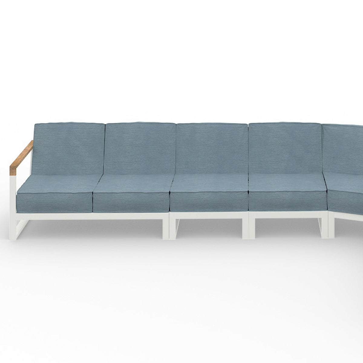 Bondi Beau Configuration 4 by Mamagreen, showing closeup view of bondi beau configuration 4 in ultra durable category m/acqua agora waterproof cushion.