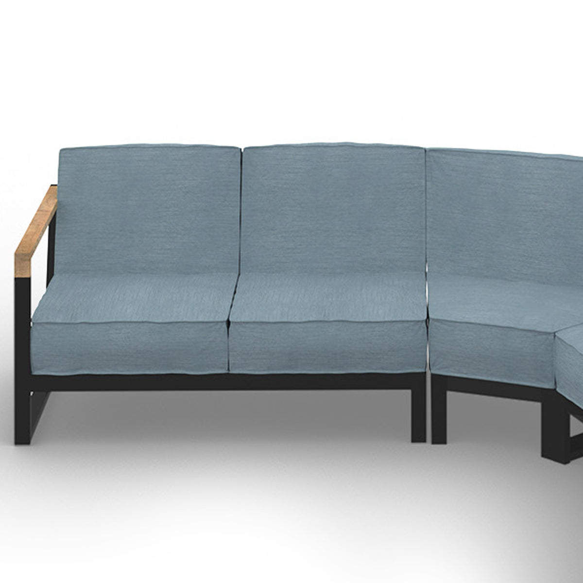 Bondi Beau Configuration 6 by Mamagreen, showing closeup view of bondi beau configuration 6 in gloss category b/acqua agora waterproof cushion.