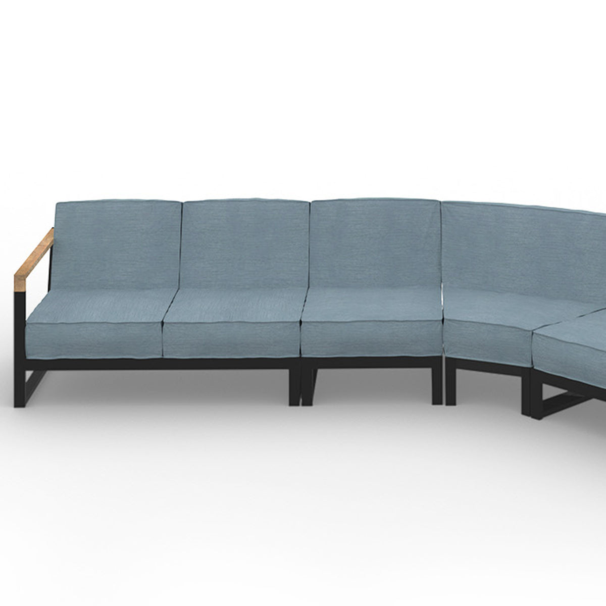 Bondi Beau Configuration 7 by Mamagreen, showing closeup view of bondi beau configuration 7 in gloss category b/acqua agora waterproof cushion.