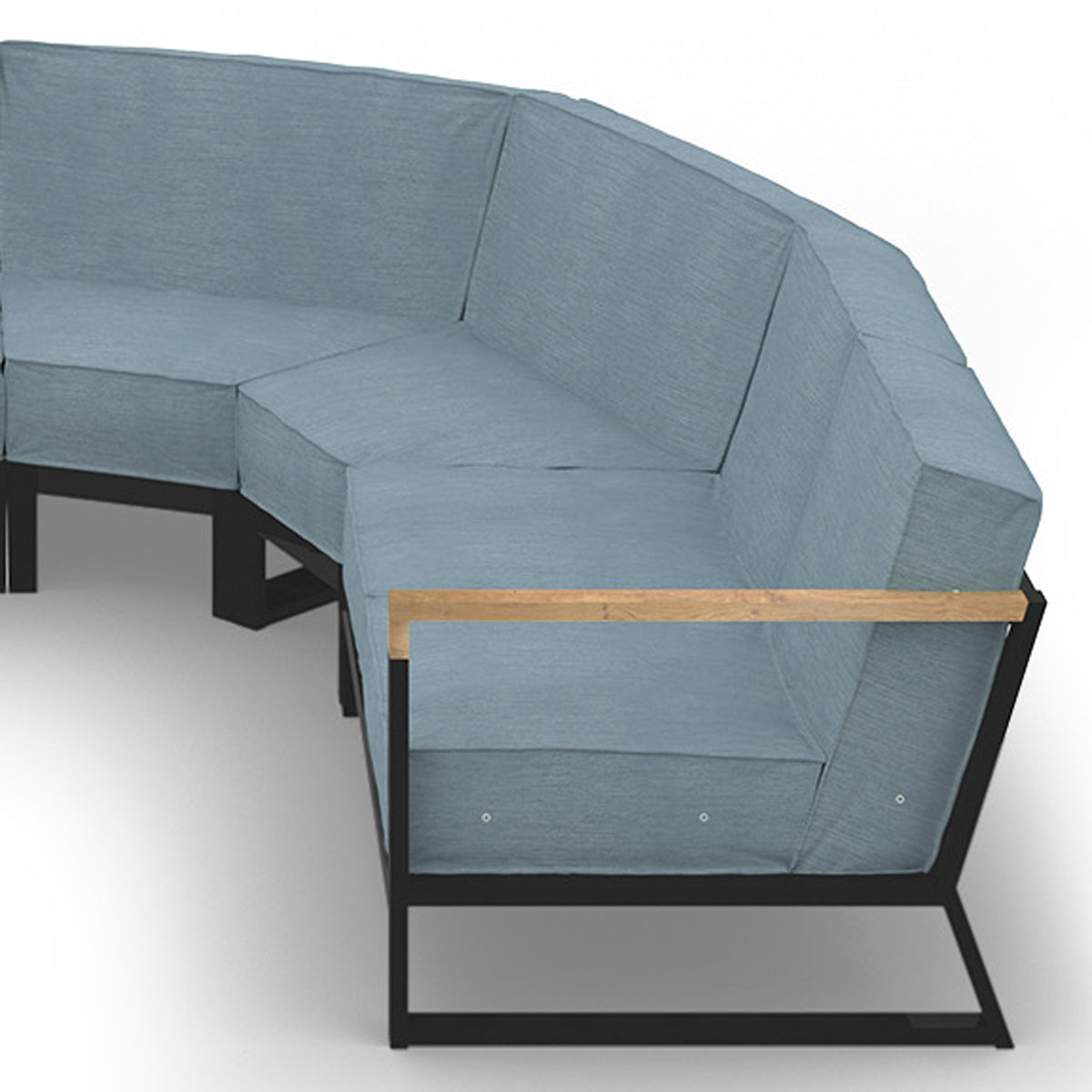 Bondi Beau Configuration 8 by Mamagreen, showing closeup view of bondi beau configuration 8 in gloss category b/acqua agora waterproof cushion.