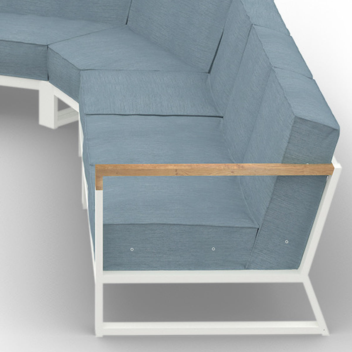Bondi Beau Configuration 9 by Mamagreen, showing closeup view of bondi beau configuration 9 in ultra durable category m/acqua agora waterproof cushion.