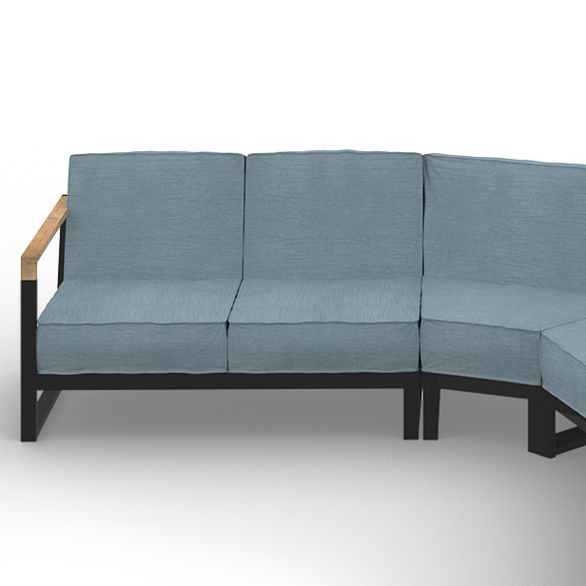 Bondi Beau Configuration 9 by Mamagreen, showing closeup view of bondi beau configuration 9 in gloss category b/acqua agora waterproof cushion.