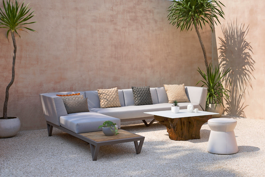 Bondi Belle 3-Seater Left Hand Arm Sectional Sofa by Mamagreen, showing bondi belle 3-seater left hand arm sectional sofa in live shot.