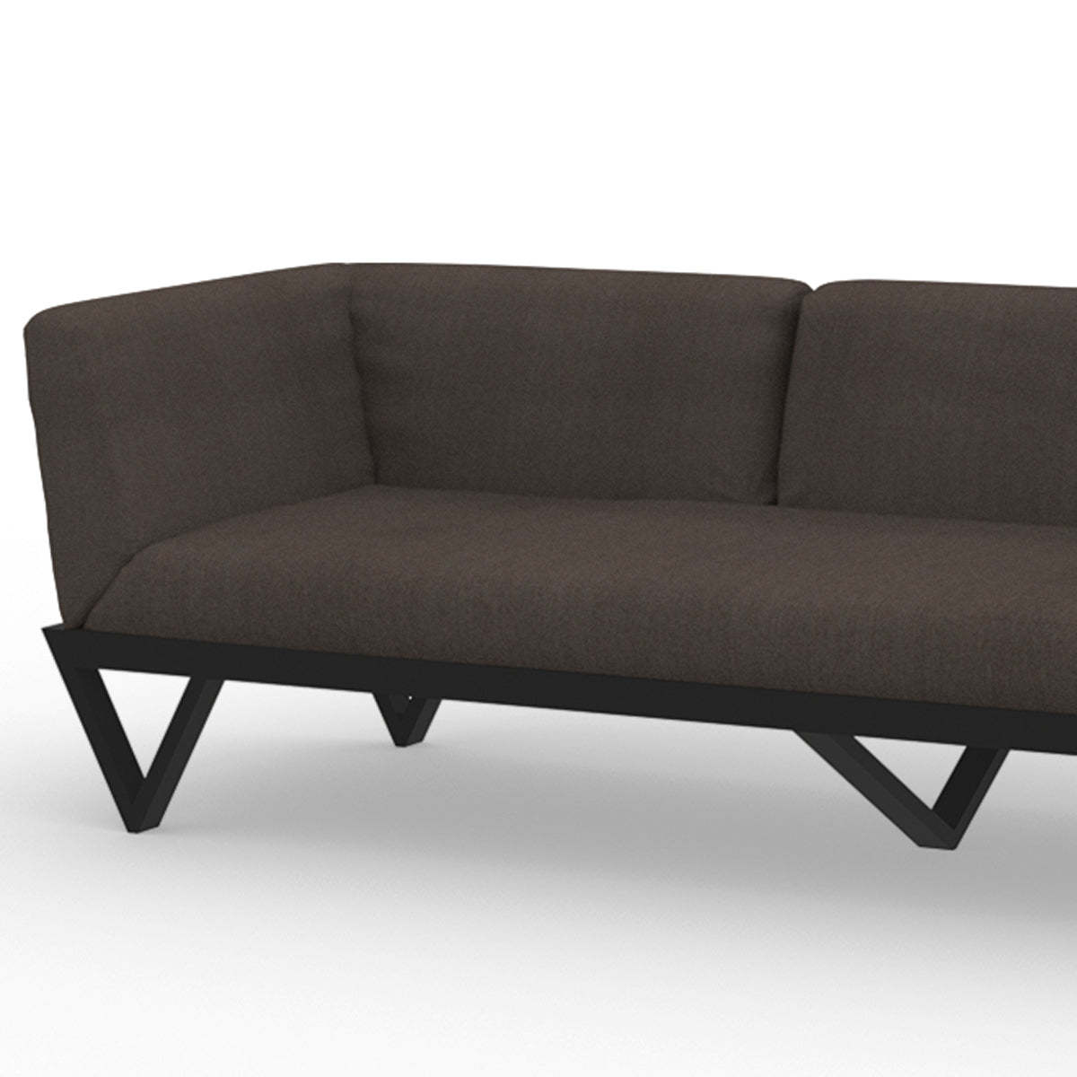 Bondi Belle 3-Seater Sofa by Mamagreen, showing closeup view of bondi belle 3-seater sofa in gloss category b/coco agora waterproof cushion.