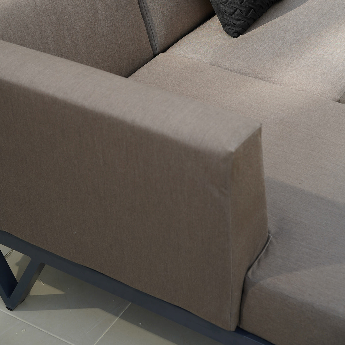 Bondi Belle Configuration 11 with Teak Table by Mamagreen, showing closeup view of bondi belle configuration 11 with teak table in live shot.