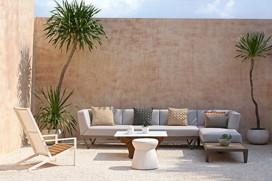 Bondi Belle Configuration 12 with Teak Table by Mamagreen, showing bondi belle configuration 12 with teak table in live shot.