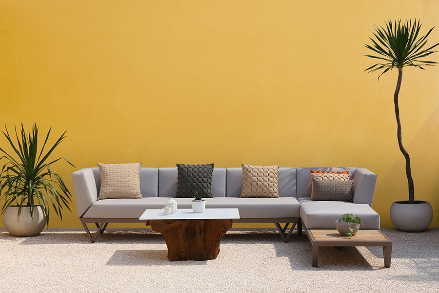 Bondi Belle Configuration 12 with Teak Table by Mamagreen, showing bondi belle configuration 12 with teak table in live shot.