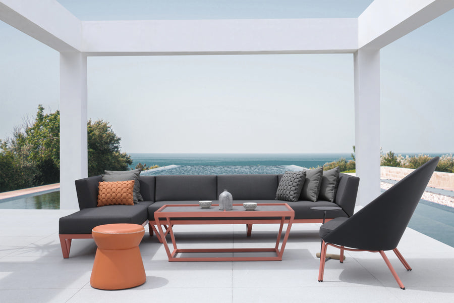 Bondi Belle Left Hand Arm Sectional Sofa Chaise by Mamagreen, showing bondi belle left hand arm sectional sofa chaise in live shot.