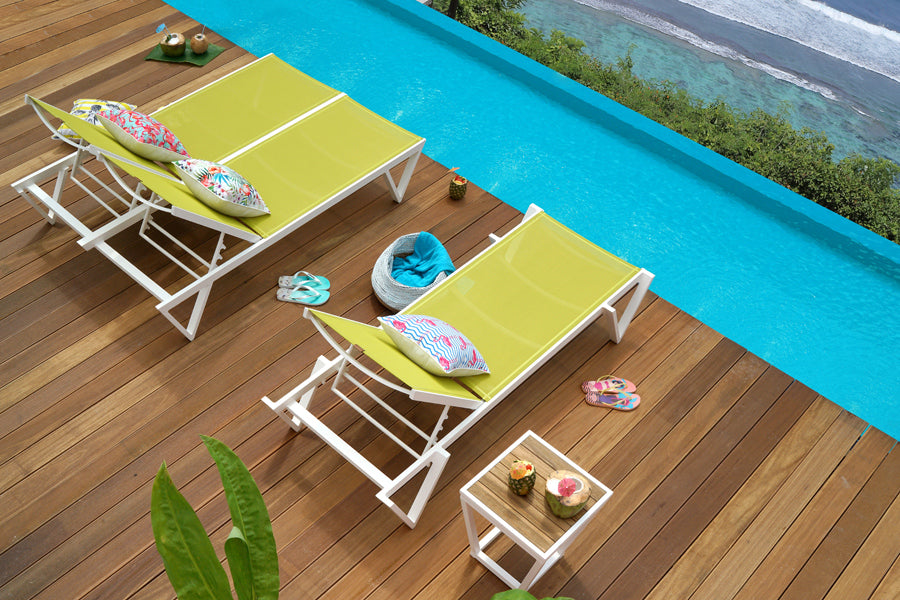 Bondi Double Sling Sunbed by Mamagreen, showing bondi double sling sunbed in live shot.