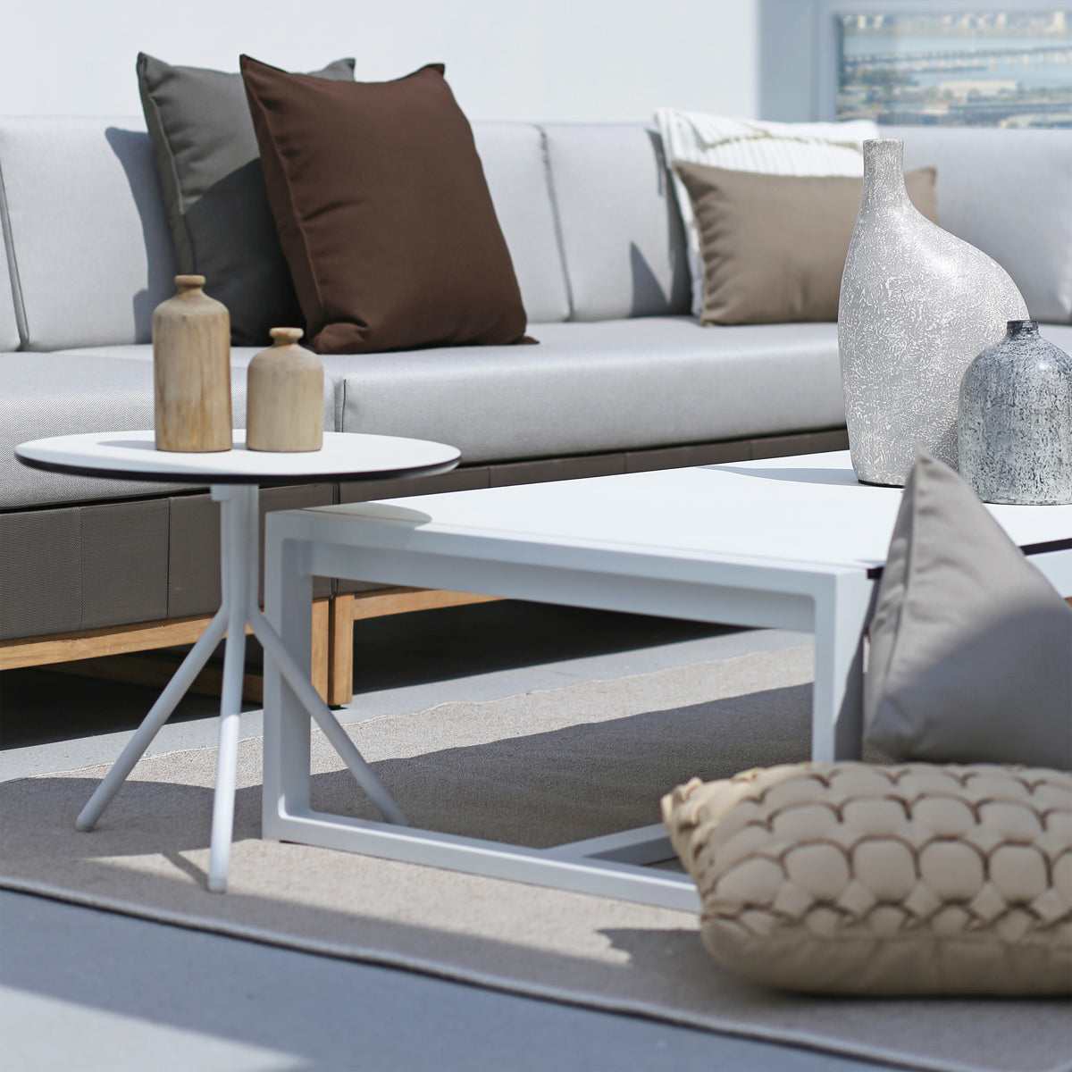 Bono HPL Aluminum Low Table by Mamagreen, showing bono hpl aluminum low table in live shot.