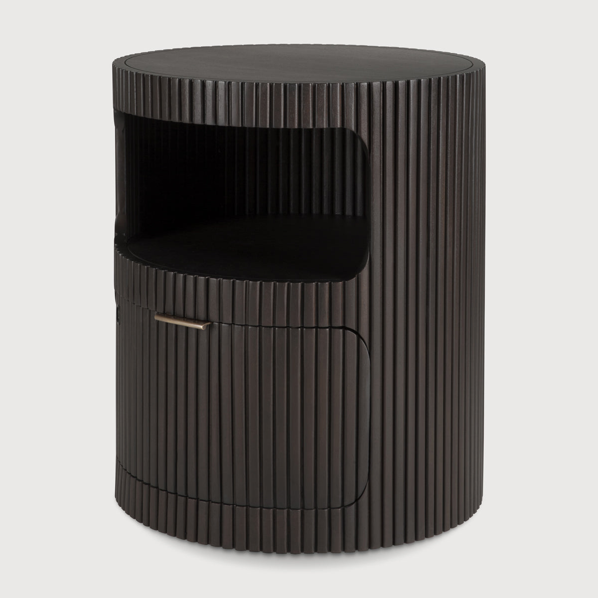 Boomerang Drawer Unit by Ethnicraft, showing angle view of boomerang drawer unit in studio shot.
