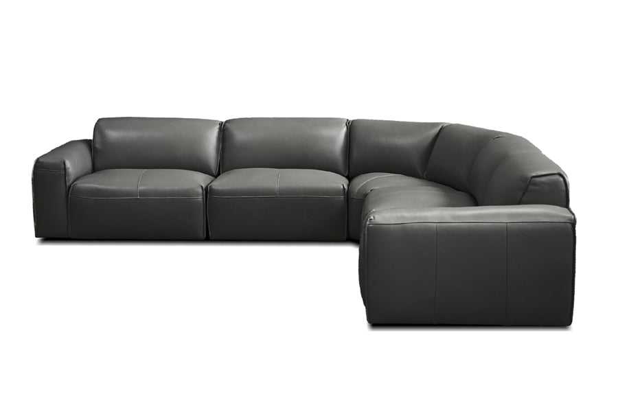 Boone Sectional Sofa by Mobital, showing front view of boone sectional sofa.