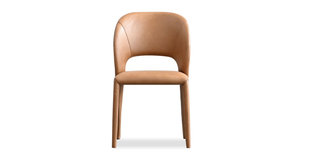 Bosco Dining Chair by Mobital, showing front view of bosco dining chair.