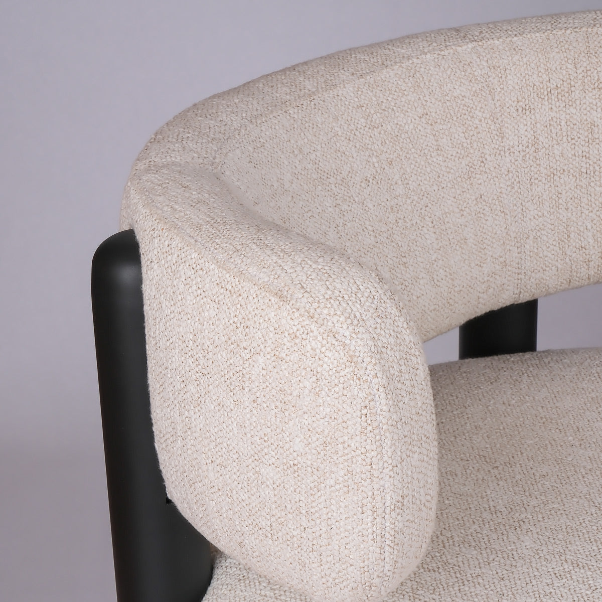 Boteriz Lounge Chair by Kollektiff, showing closeup view of boteriz lounge chair in live shot.