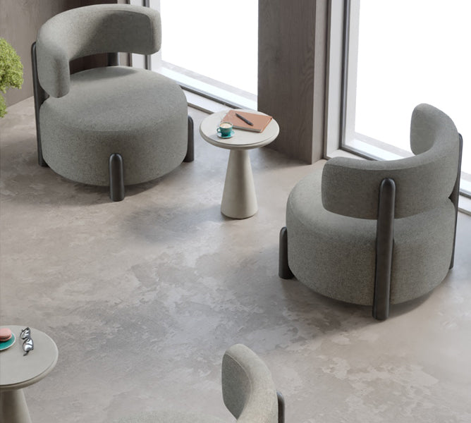 Boteriz Lounge Chair by Kollektiff, showing boteriz lounge chairs in live shot.