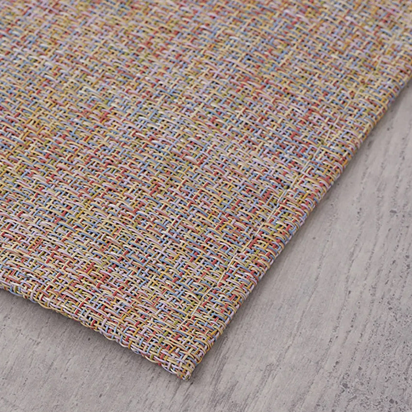 Boucle Large Rug by Chilewich, showing closeup view of boucle large rug in live shot.