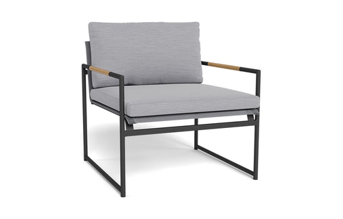 Breeze Arm Chair by Harbour - Asteroid Aluminum, Cloud Panama.