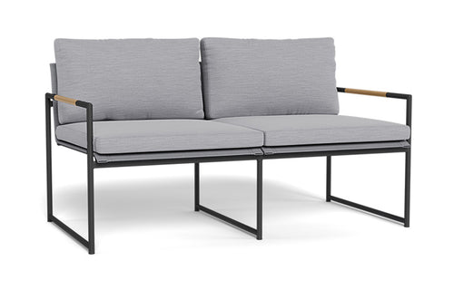 Breeze Lounge Sofa by Harbour - 2-Seater, Asteroid Aluminum, Cloud Panama.