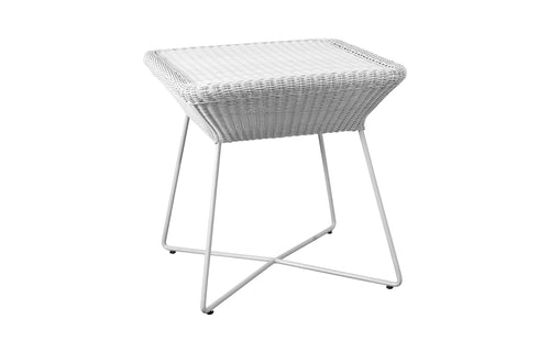 Breeze Side Table by Cane-Line - White Grey Fiber Weave/Black Powder Coated Hotgalvanized Steel.