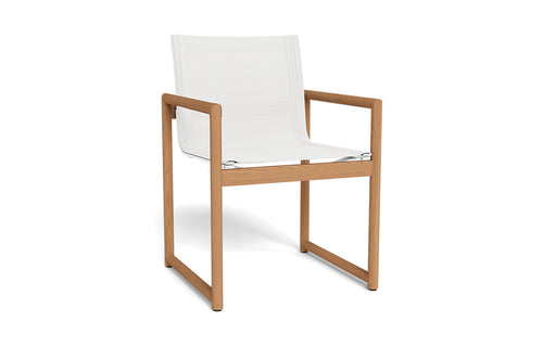 Breeze XL Dining Chair by Harbour - Natural Teak, Batyline White.