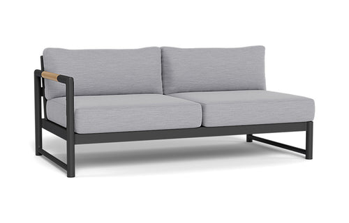 Breeze XL One Arm Sectional Sofa by Harbour - Left, Asteroid Aluminum, Cloud Panama.