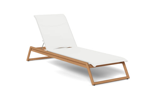 Breeze XL Sunlounger by Harbour - Natural Teak/Batyline White.