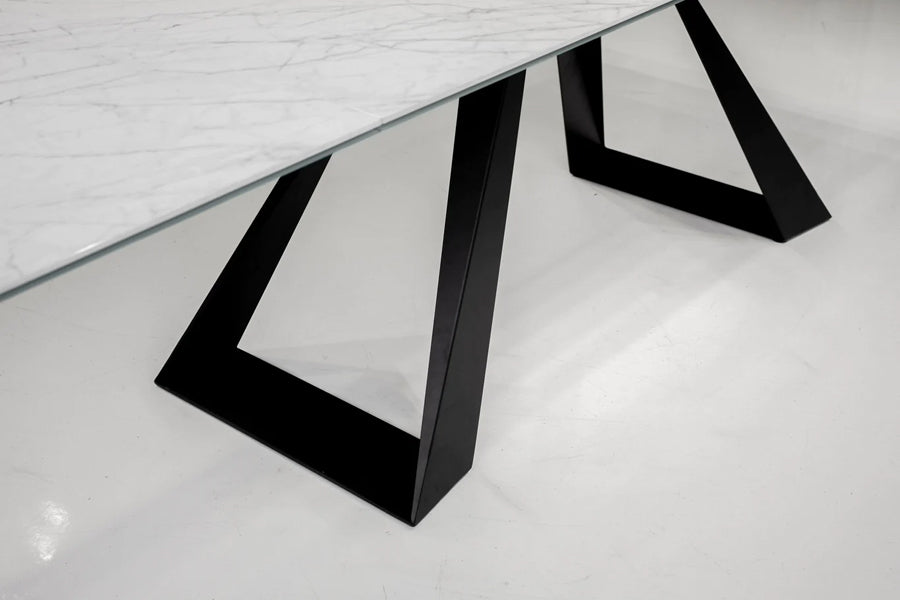 Bridge Extending Dining Table by Mobital, showing closeup view of bridge extending dining table.