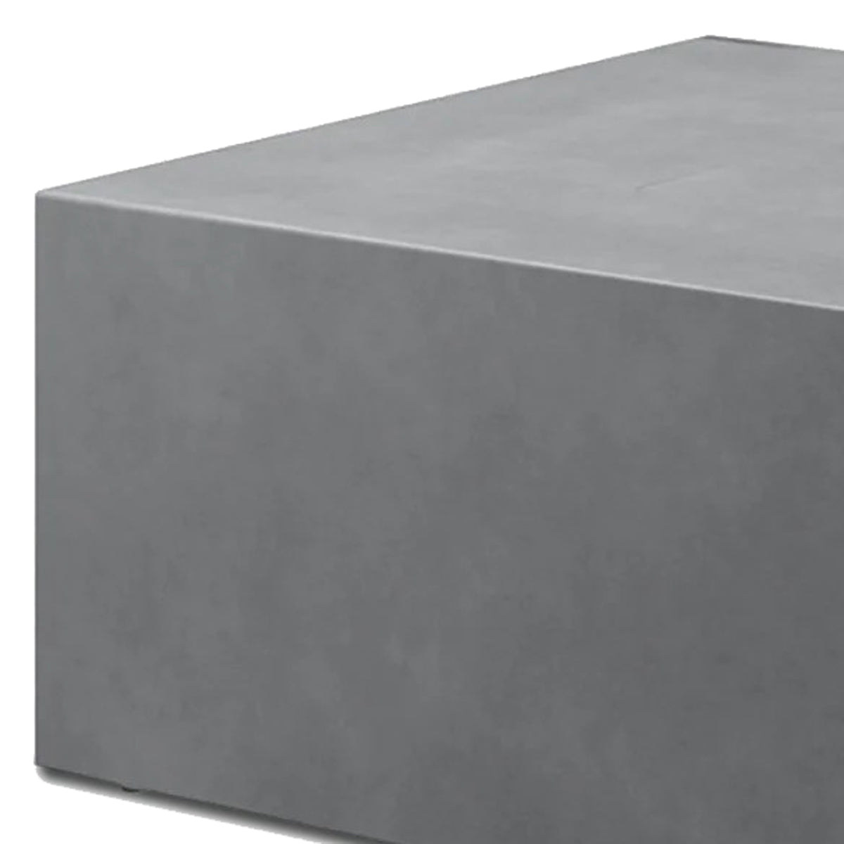 Brivan Outdoor Coffee Table by Viesso, showing closeup view of brivan outdoor coffee table in concrete powder-coated aluminum.
