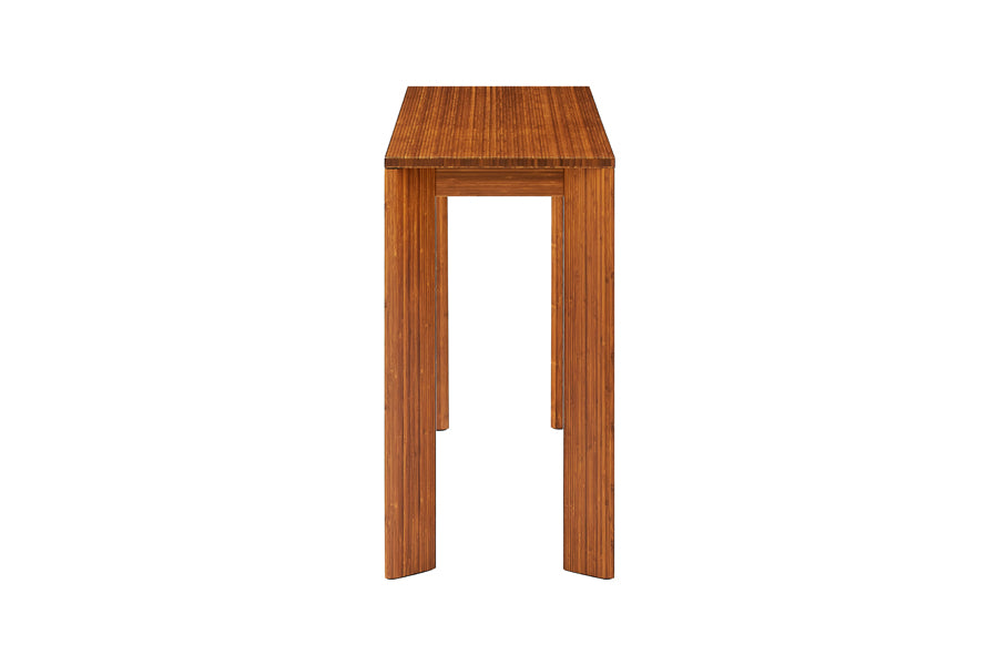 Brix Counter Table by Greenington, showing side view of brix counter table in amber.