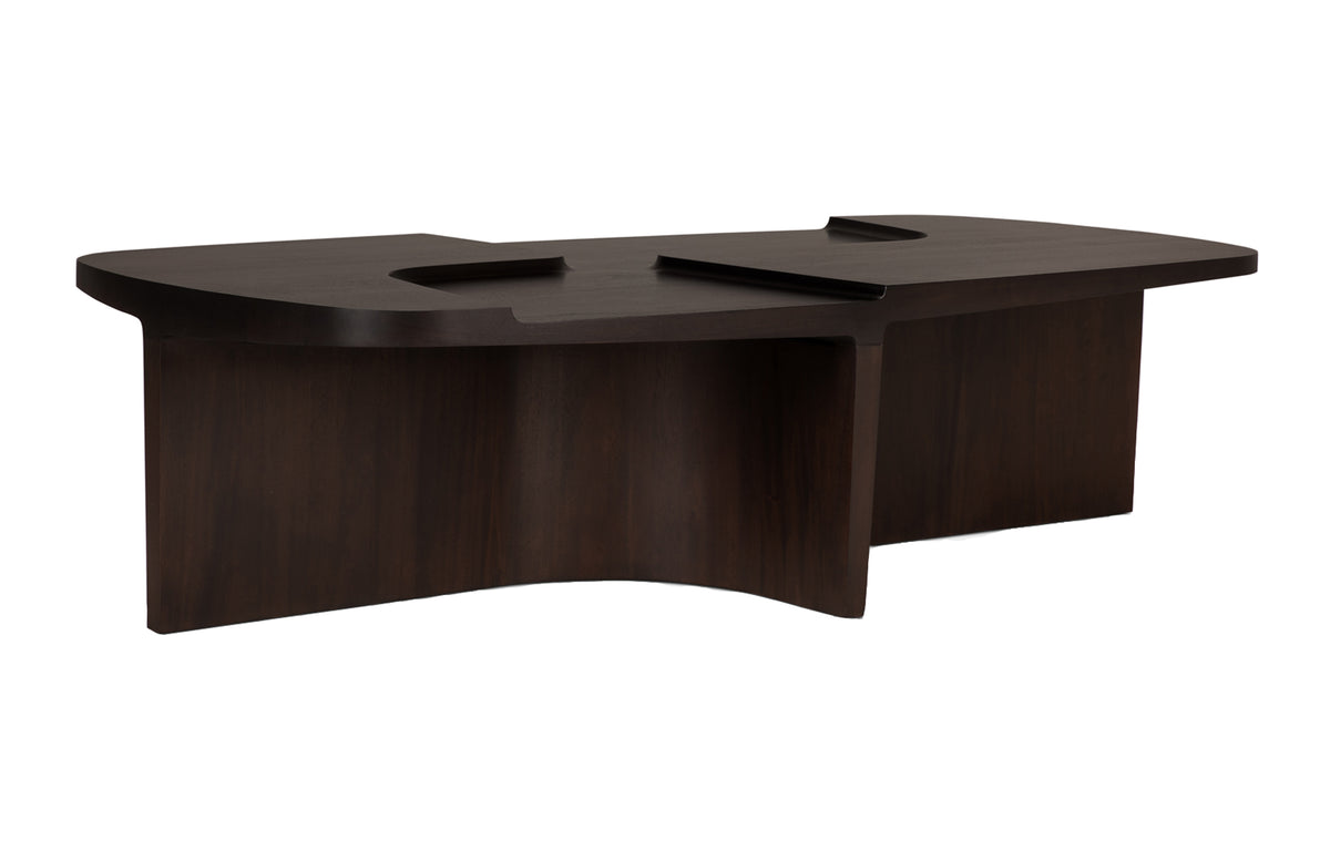 Brutalist Coffee Table by Ethnicraft - Mahogany Rose Brown Wood.
