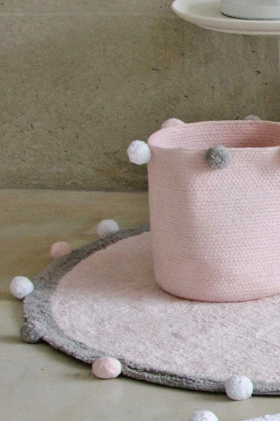 Bubbly Washable Round Rug by Lorena Canals, showing bubbly washable round rug in live shot.