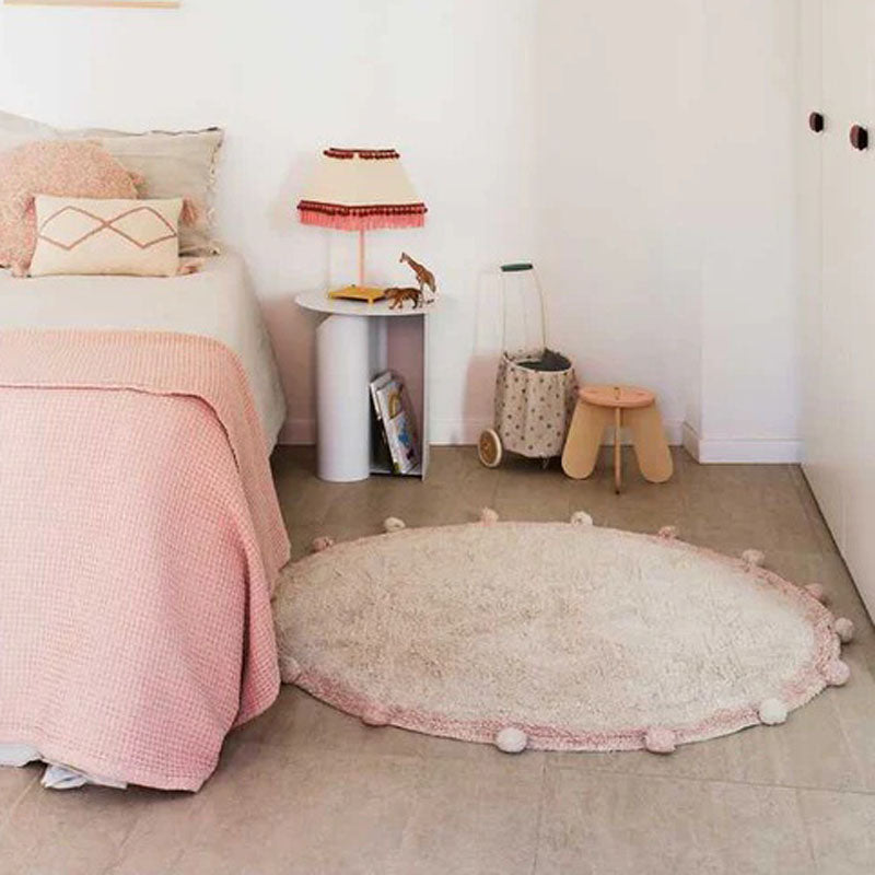 Bubbly Washable Round Rug by Lorena Canals, showing bubbly washable round rug in live shot.
