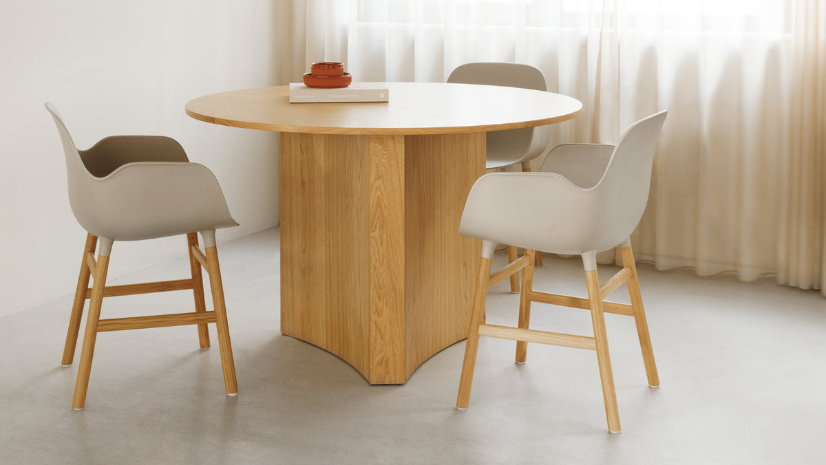Bue Table by Normann Copenhagen, showing bue table in live shot.
