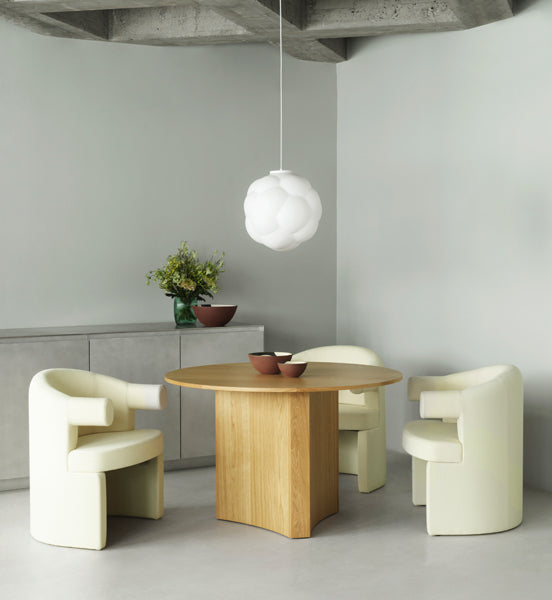 Bue Table by Normann Copenhagen, showing bue table in live shot.