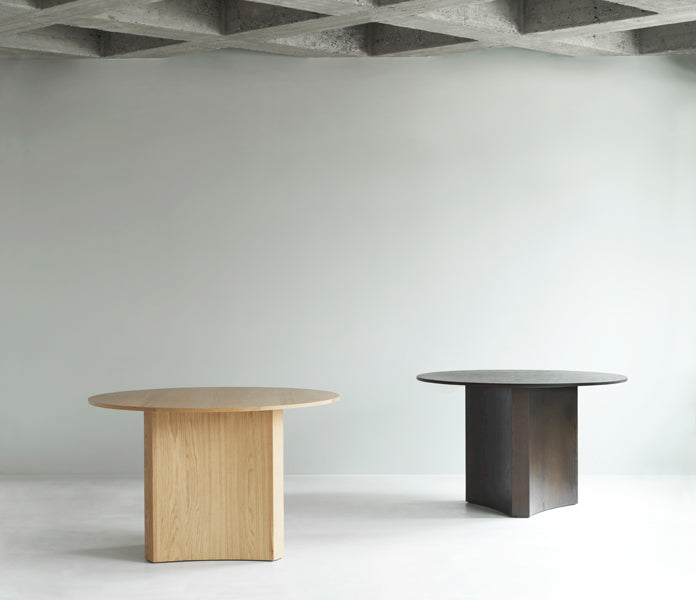 Bue Table by Normann Copenhagen, showing bue tables in live shot.
