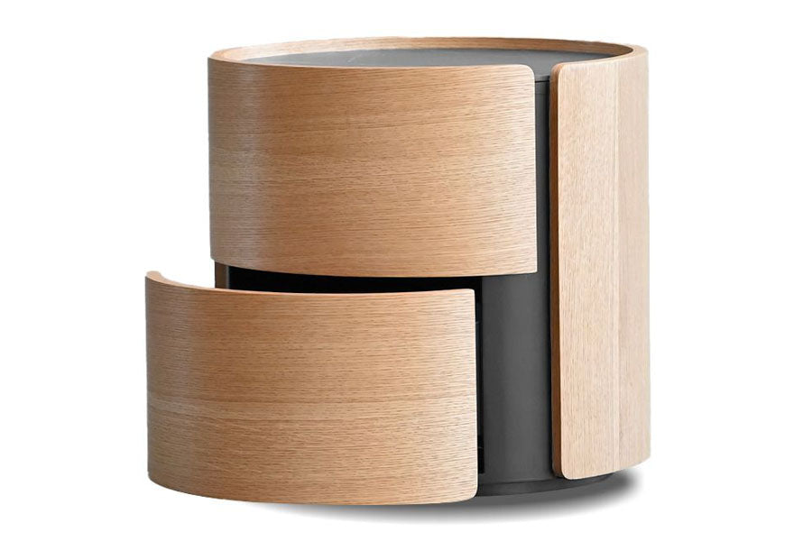 Burrow Night Table by Mobital, showing open view of burrow night table.