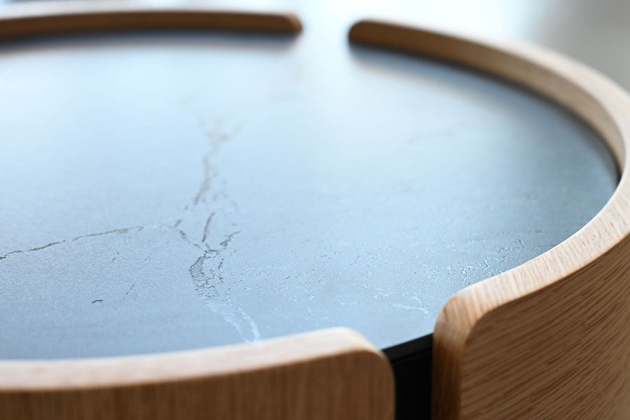 Burrow Night Table by Mobital, showing top view of burrow night table.