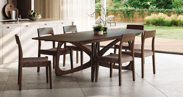 Butterfly Extension Dining Table by Copeland Furniture, showing butterfly extension dining table in live shot.