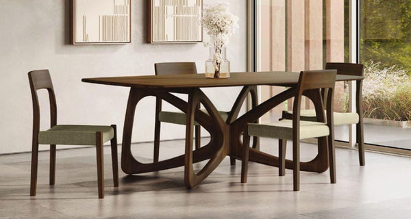 Butterfly Fixed Top Dining Table by Copeland Furniture, showing butterfly fixed top dining table in live shot.