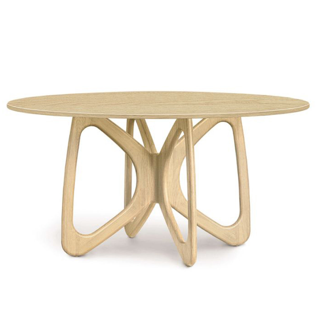 Butterfly Round Dining Table by Copeland Furniture, showing front view of butterfly round dining table.