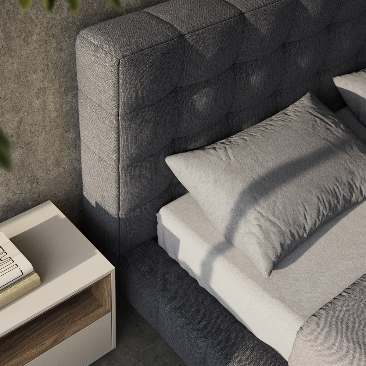 Caelen Bed (Clearance) by Modloft, showing closeup view of caelen bed (clearance) in live shot.