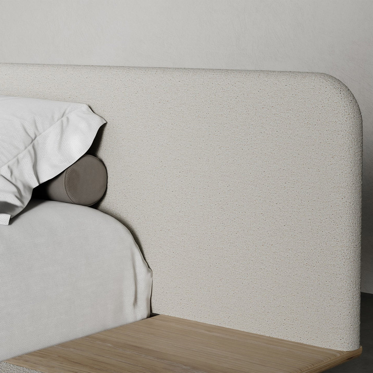 Calder Bed by Viesso, showing closeup view of calder bed in live shot.