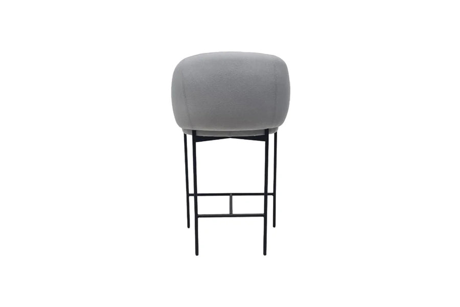 Camarosa Bar Stool by Kollektiff, showing back view of camarosa bar stool in graphite black ral 9011/com/col group.