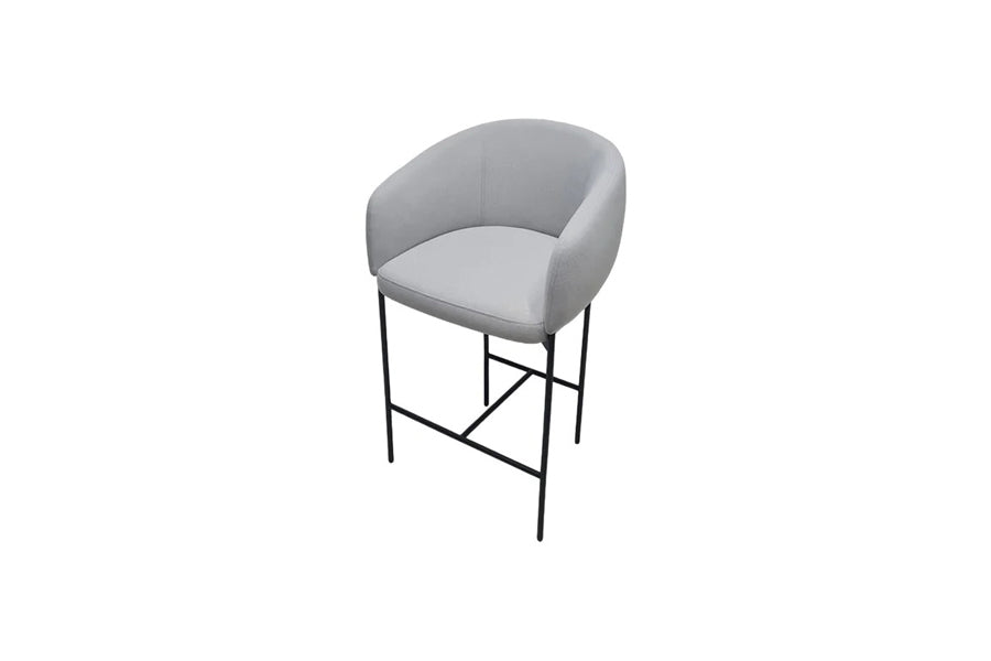 Camarosa Counter Stool by Kollektiff, showing top view of camarosa counter stool in graphite black ral 9011/com/col group.
