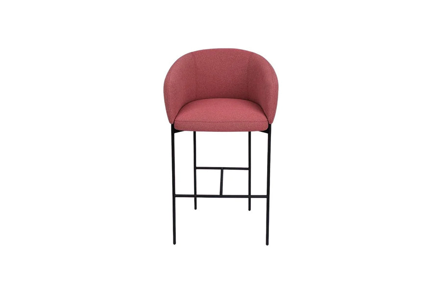 Camarosa Counter Stool by Kollektiff, showing front view of camarosa counter stool in graphite black ral 9011/a group.