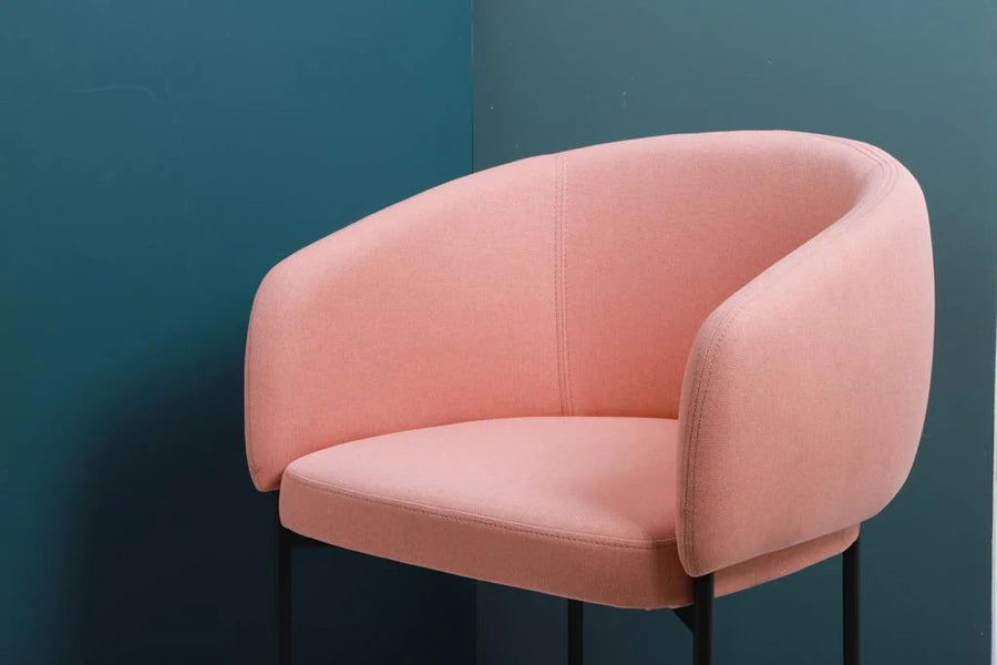 Camarosa Lounge Chair by Kollektiff, showing closeup view of camarosa lounge chair in live shot.