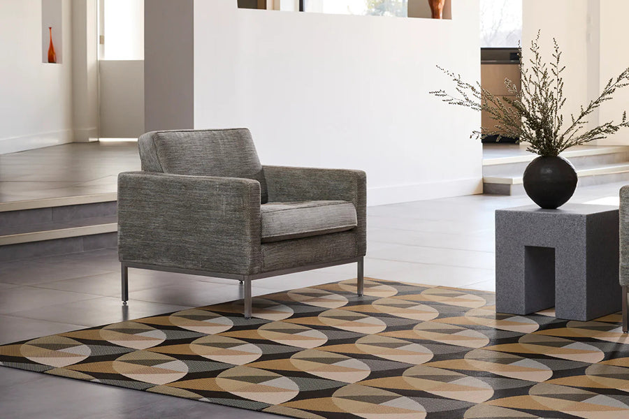 Canopy Woven Floor Rug by Chilewich, showing canopy woven floor rug in live shot.