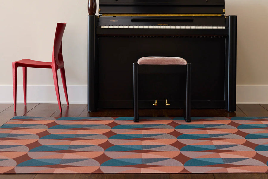 Canopy Woven Floor Rug by Chilewich, showing canopy woven floor rug in live shot.